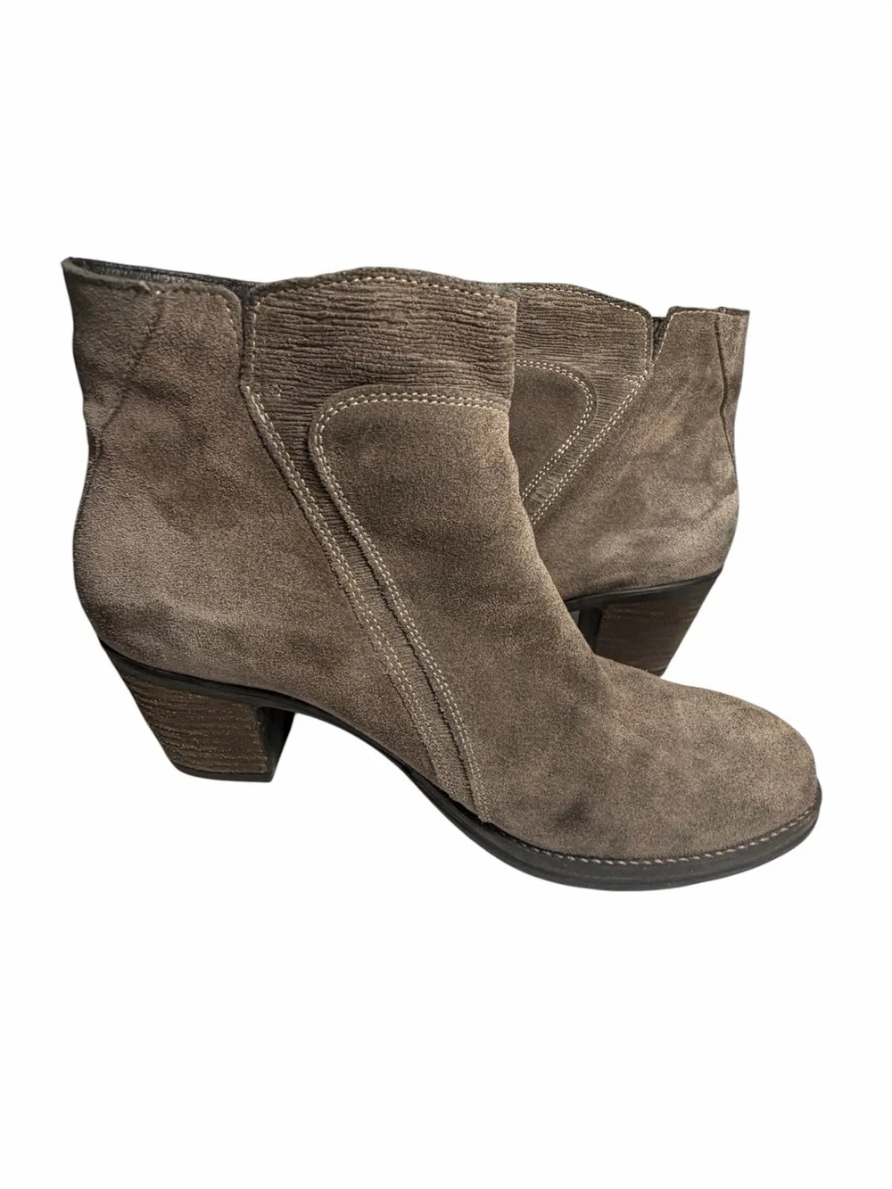 Taos Dille Suede Ankle Booties in Taupe Made in Potugal - Women 11